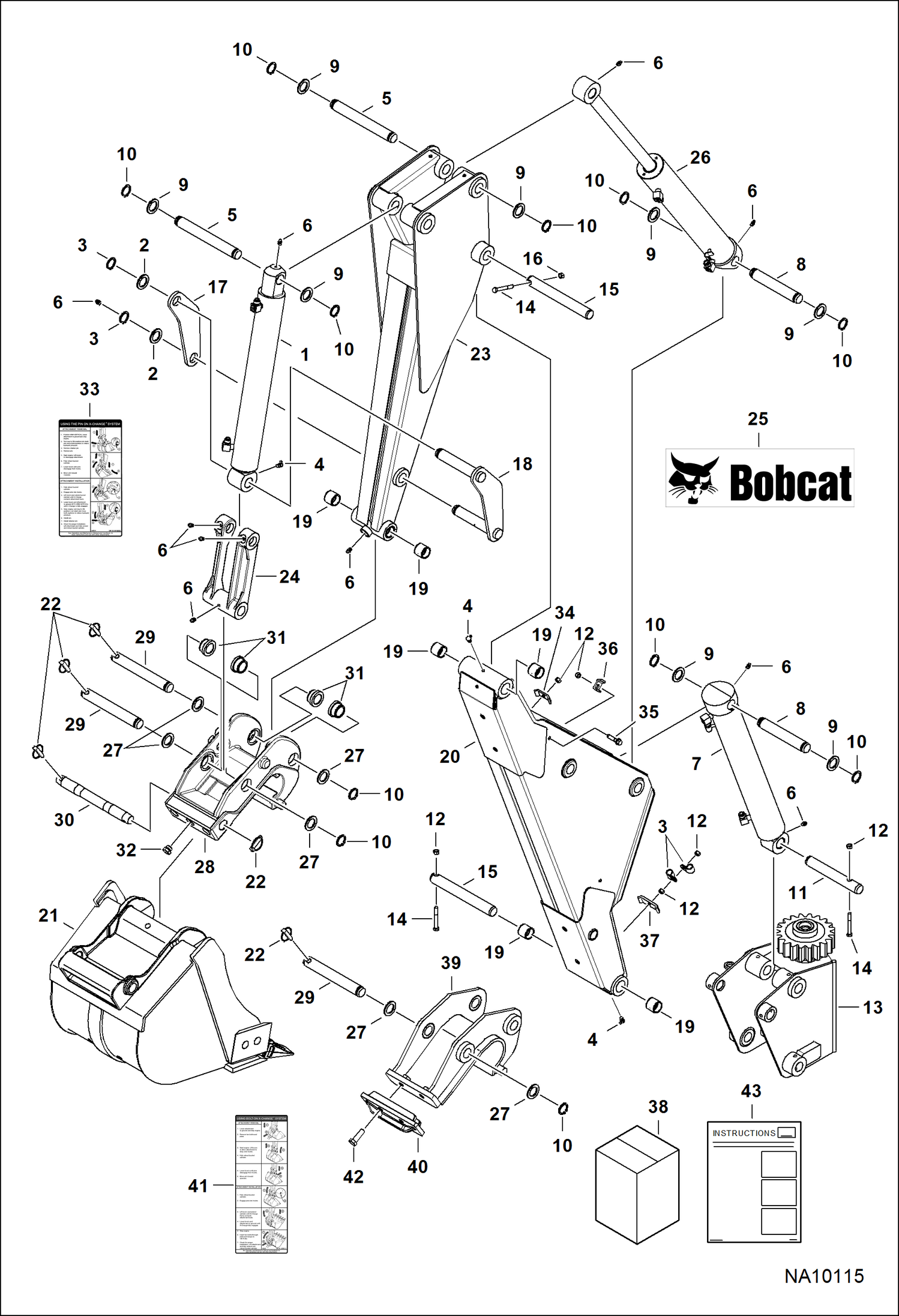 ЭКСКАВАТОР-ПОГРУЗЧИК (СТРЕЛА И РУКОЯТЬ СТРЕЛЫ ЧЕРПАКА) (7BH B3BG)