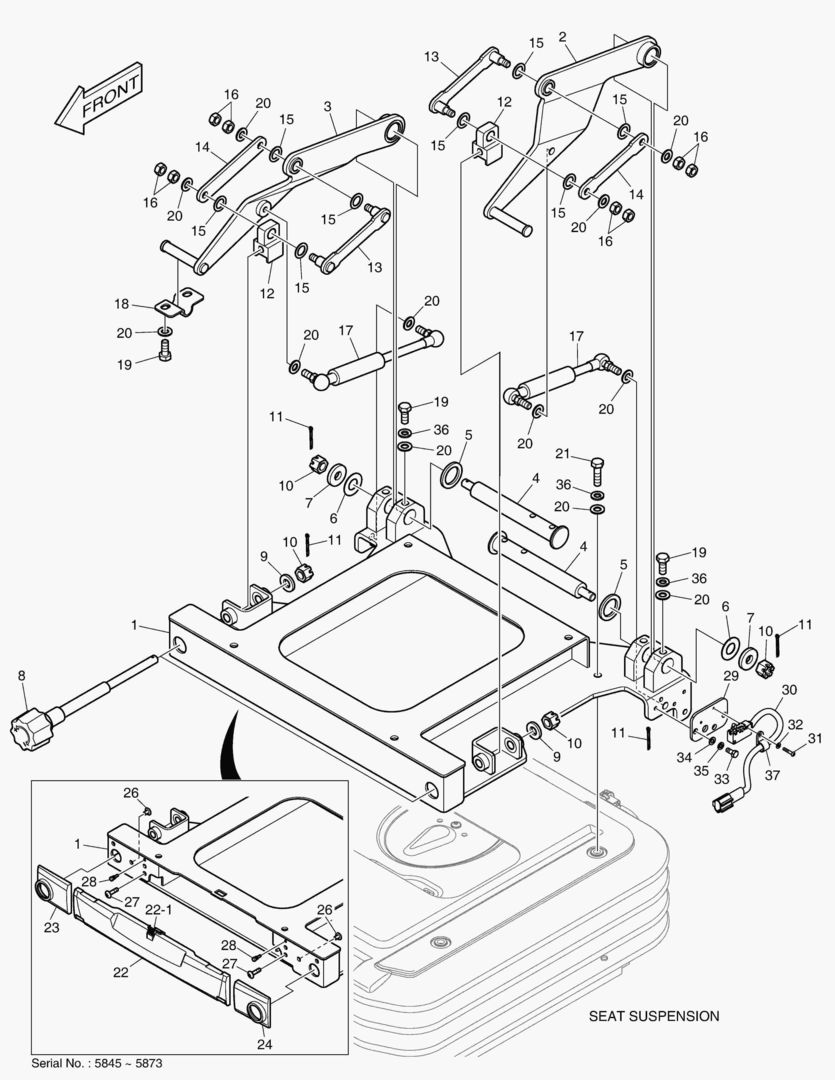 Спецтехника 7291 SEAT SLIDING PLATE - ROPS [5845~] - главное фото