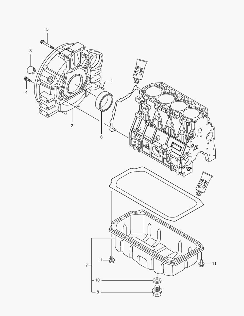 013 FLYWHEEL HOUSING & OIL PAN