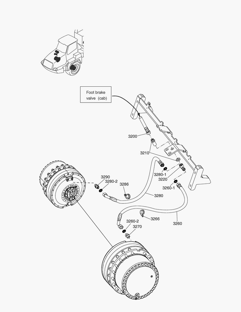 G190-200 BRAKE SYSTEM FRONT AXLE
