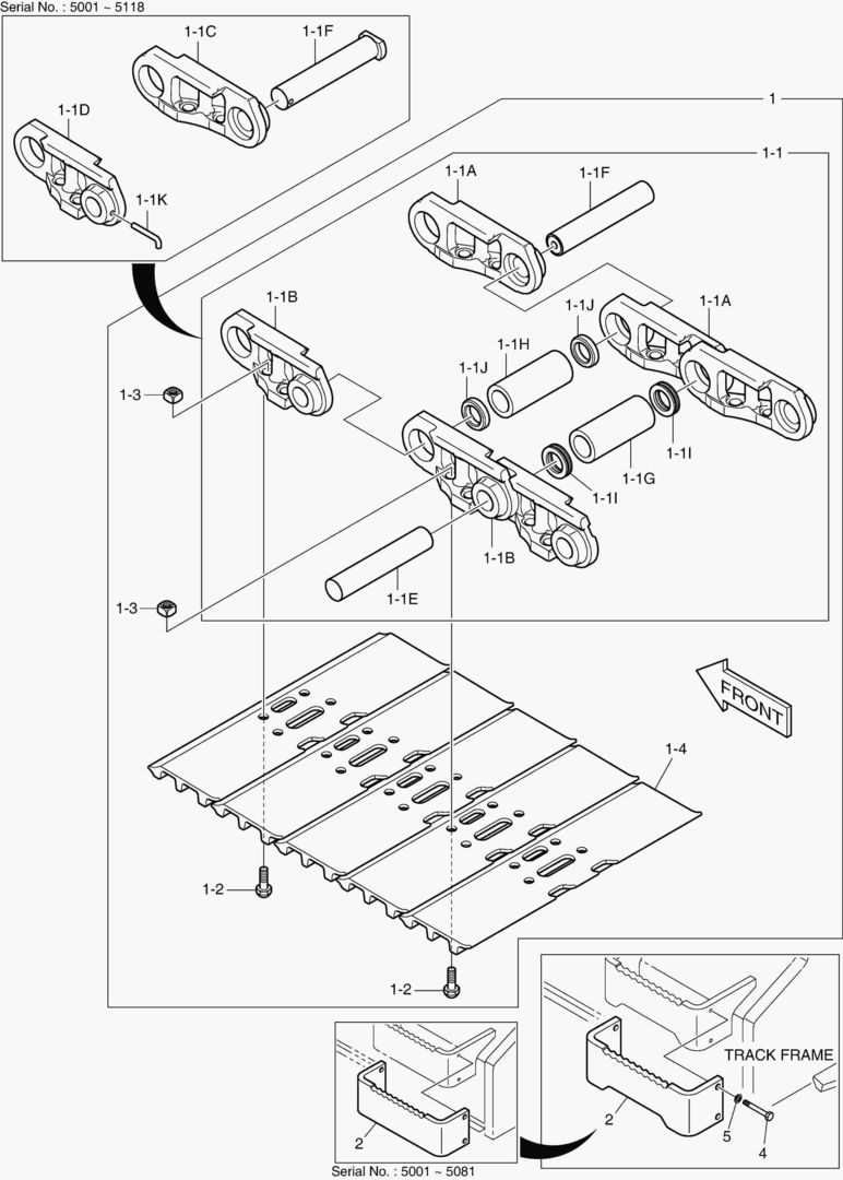 БАШМАК ГУСЕНИЦЫ В СБОРЕ - 700G