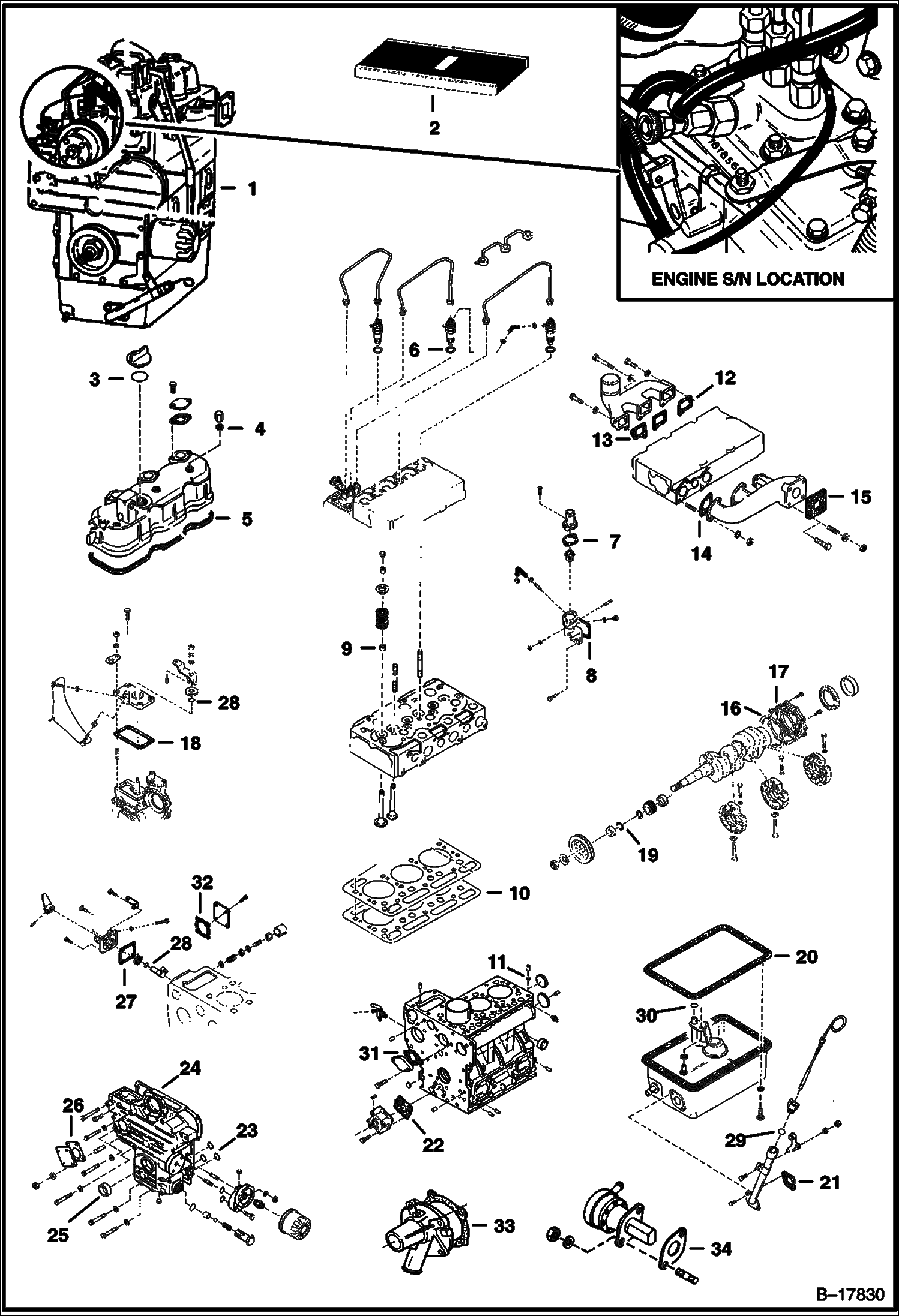 ДВИГАТЕЛЬ И КОМПЛЕКТ ПРОКЛАДОК (KUBOTA D950-B)