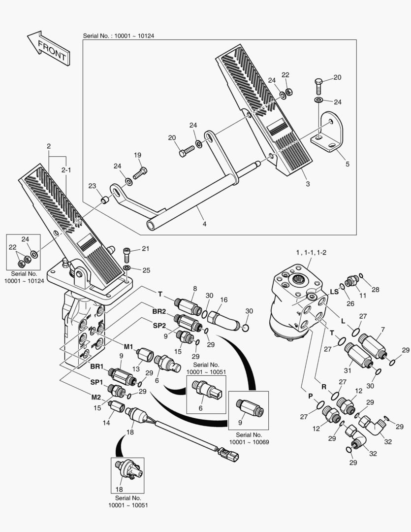 1230 BRAKE PEDAL VALVE & STEER UNIT