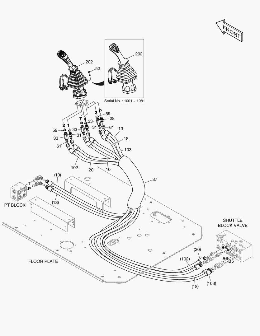 1410 PILOT PIPING(10) - JOYSTICK(R.H)