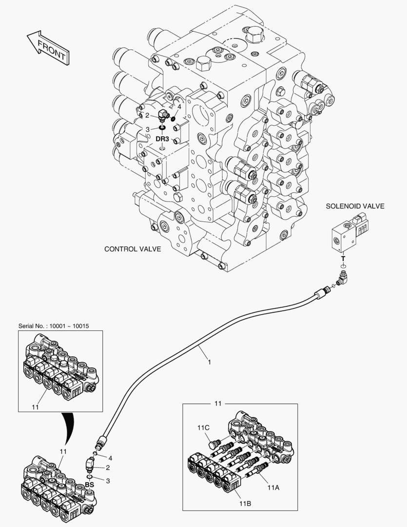 ТРУБОПРОВОД СЕРВОУПРАВЛЕНИЯ - 2 НАСОСА