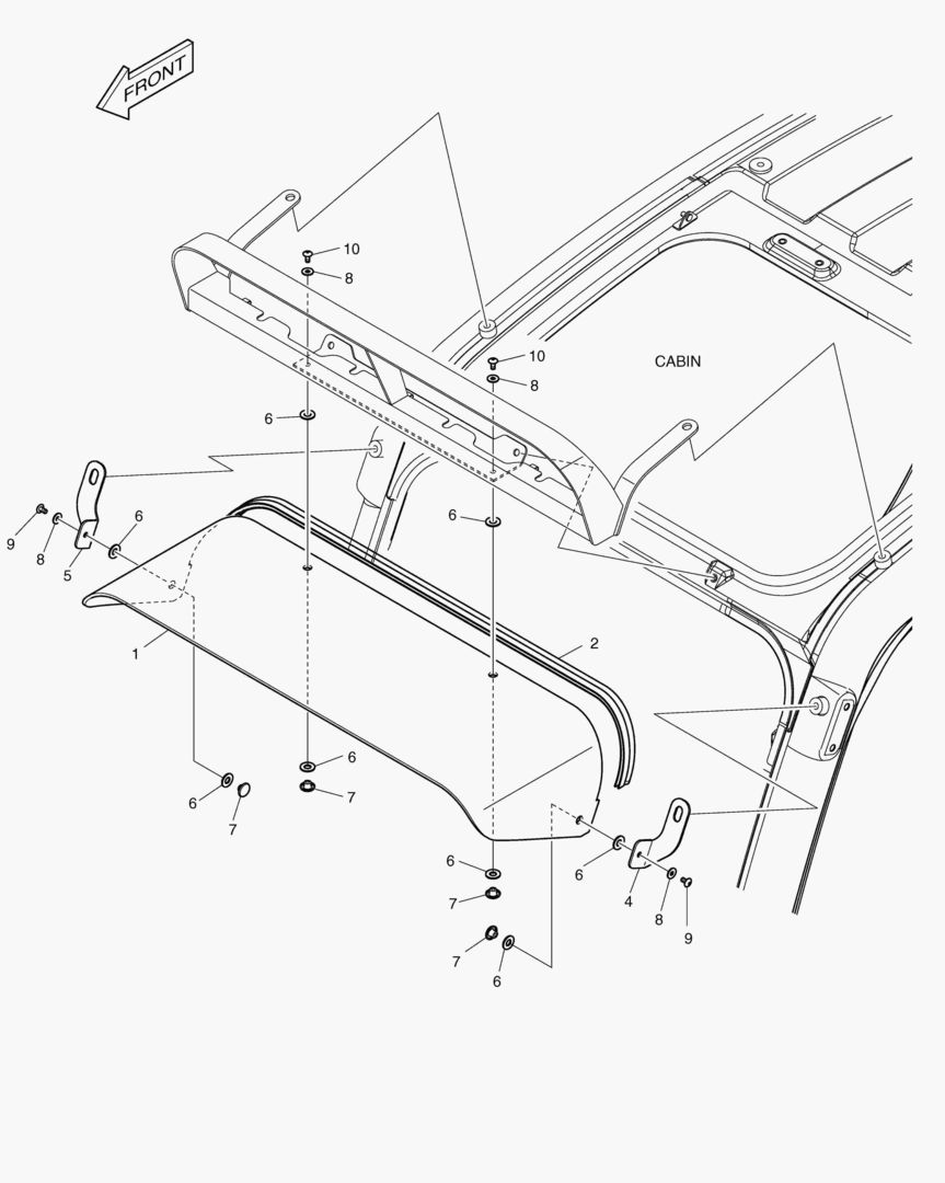 6280 RAIN SHIELD & LAMP MOUNTING
