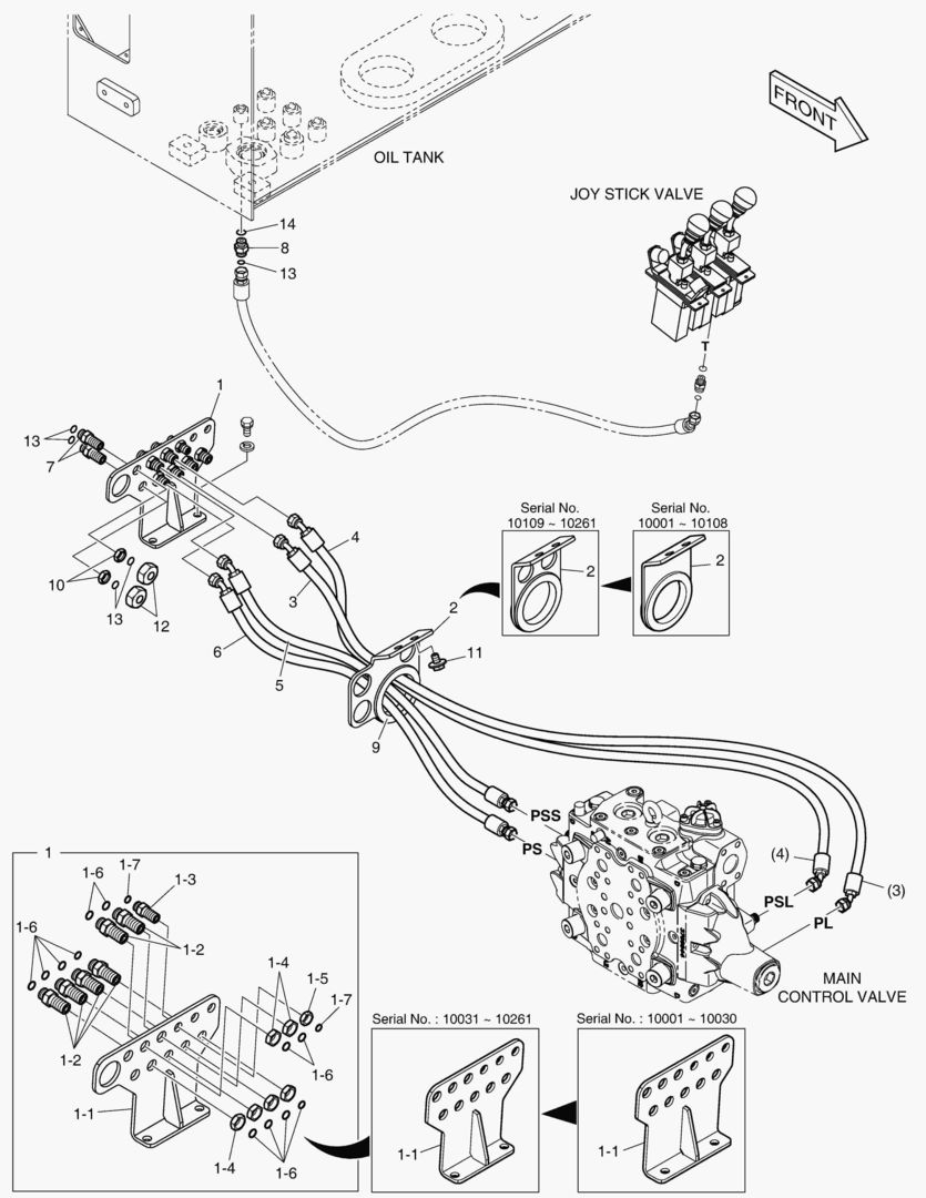 ТРУБОПРОВОД СЕРВОУПРАВЛЕНИЯ - 2 КАТУШКИ(3 РЫЧАГА)