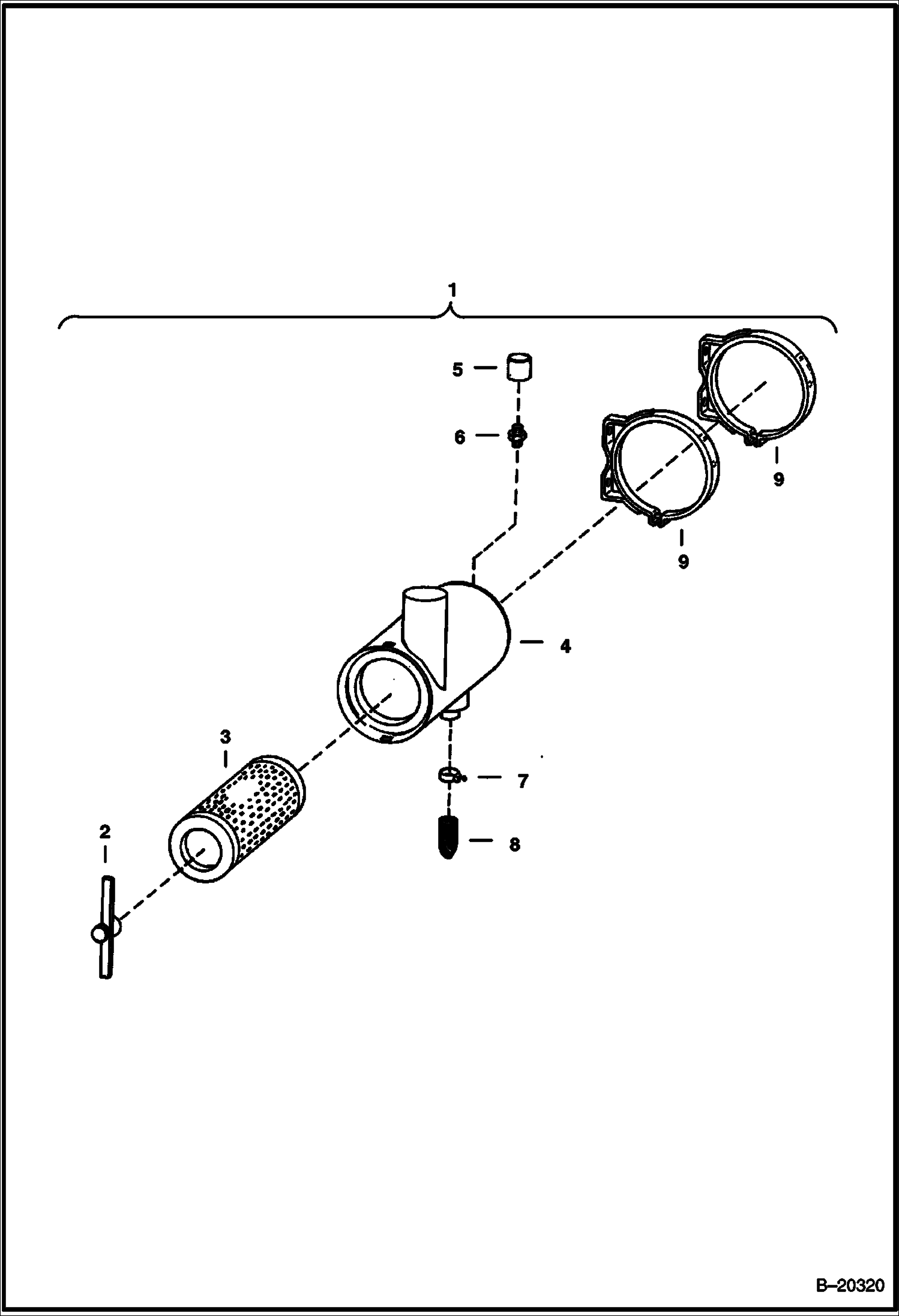 ВОЗДУХООЧИСТИТЕЛЬ (ЕДИНЫЙ ЭЛЕМЕНТ - СЕРИЙНЫЙ НОМЕР 12703 И НИЖЕ)