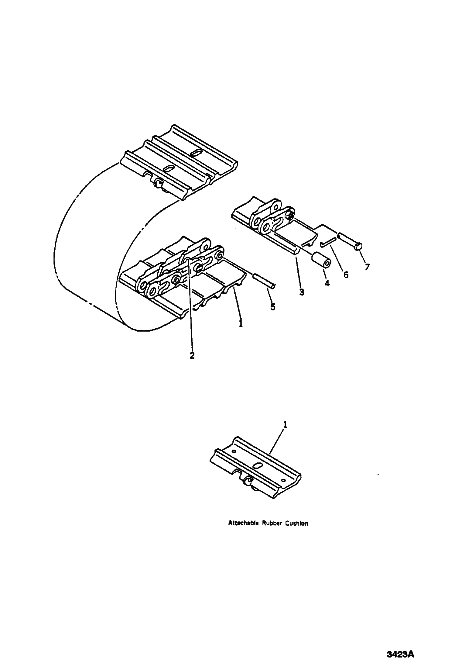 БАШМАК ГУСЕНИЦЫ (ДВОЙНОЙ ГРУНТОЗАЦЕП) ДЛЯ ПРИСОЕДИНЯЕМОГО РЕЗИНОВОГО АРМОТИЗАТОРА