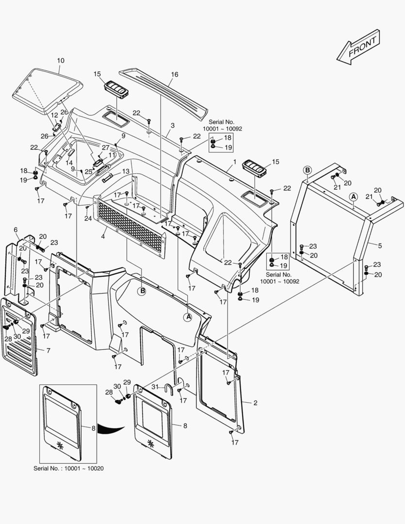 КРЫШКА В СБОРЕ - ЗАДНЯЯ