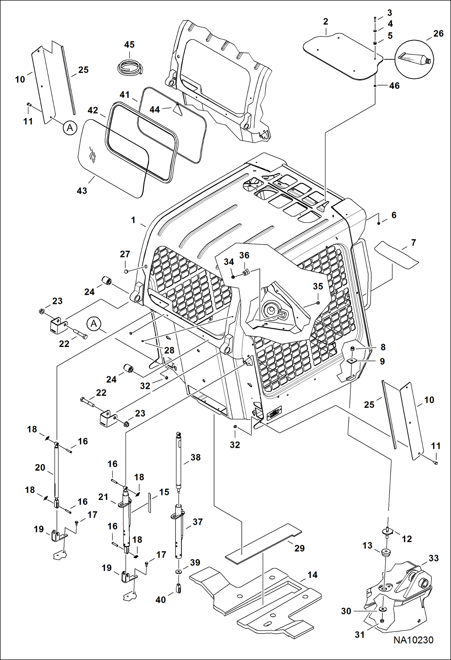Схема КАБИНА ВОДИТЕЛЯ (ГАЗОВАЯ ПРУЖИНА)