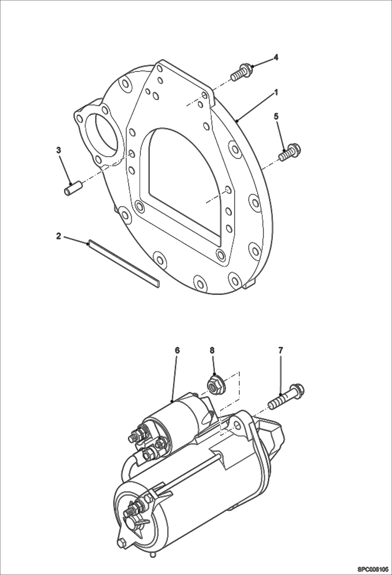 Схема КАРТЕР МАХОВИКА И СТАРТЕР