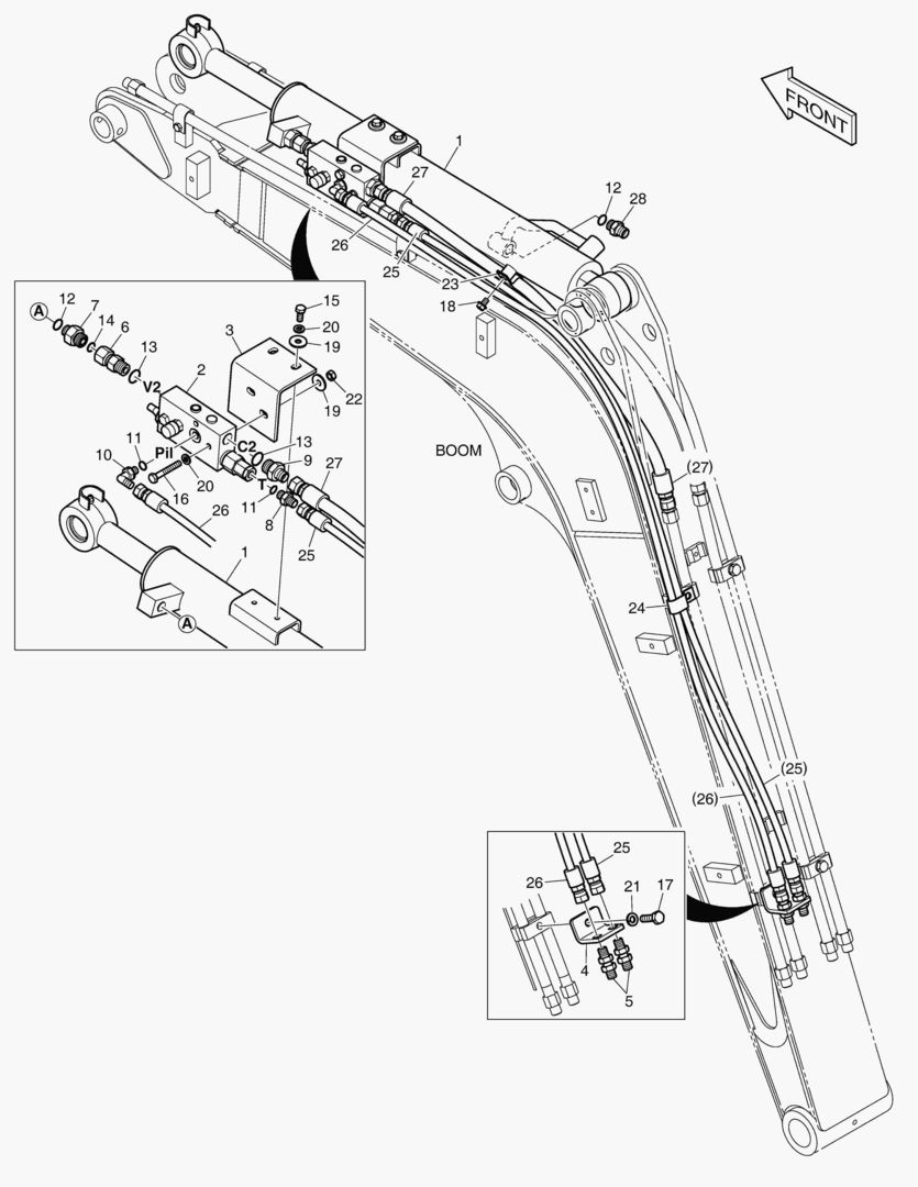 ГИДРОСИСТЕМА СТРЕЛЫ - КЛАПАН ЗАМКА РУКОЯТИ