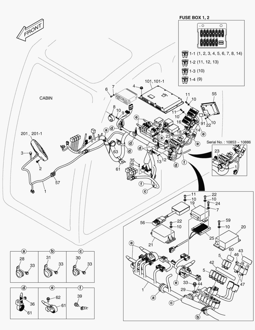 ЭЛЕКТРИЧЕСКИЕ ЗАПЧАСТИ - КАБИНА(СИСТЕМА ЗАЩИТЫ ПРИ ОПРОКИДЫВАНИИ)