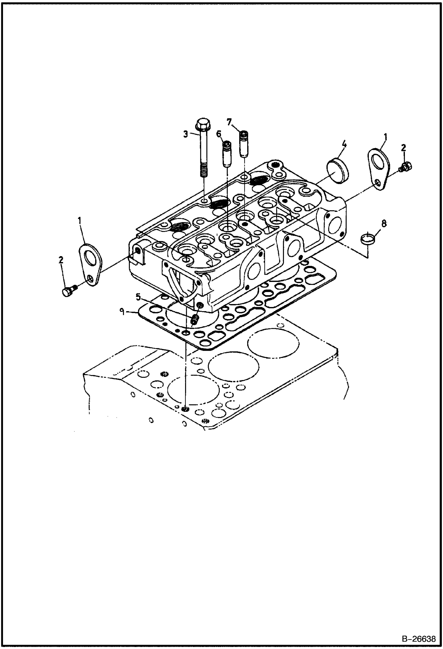 Схема ГОЛОВКА ЦИЛИНДРА KUBOTA D722