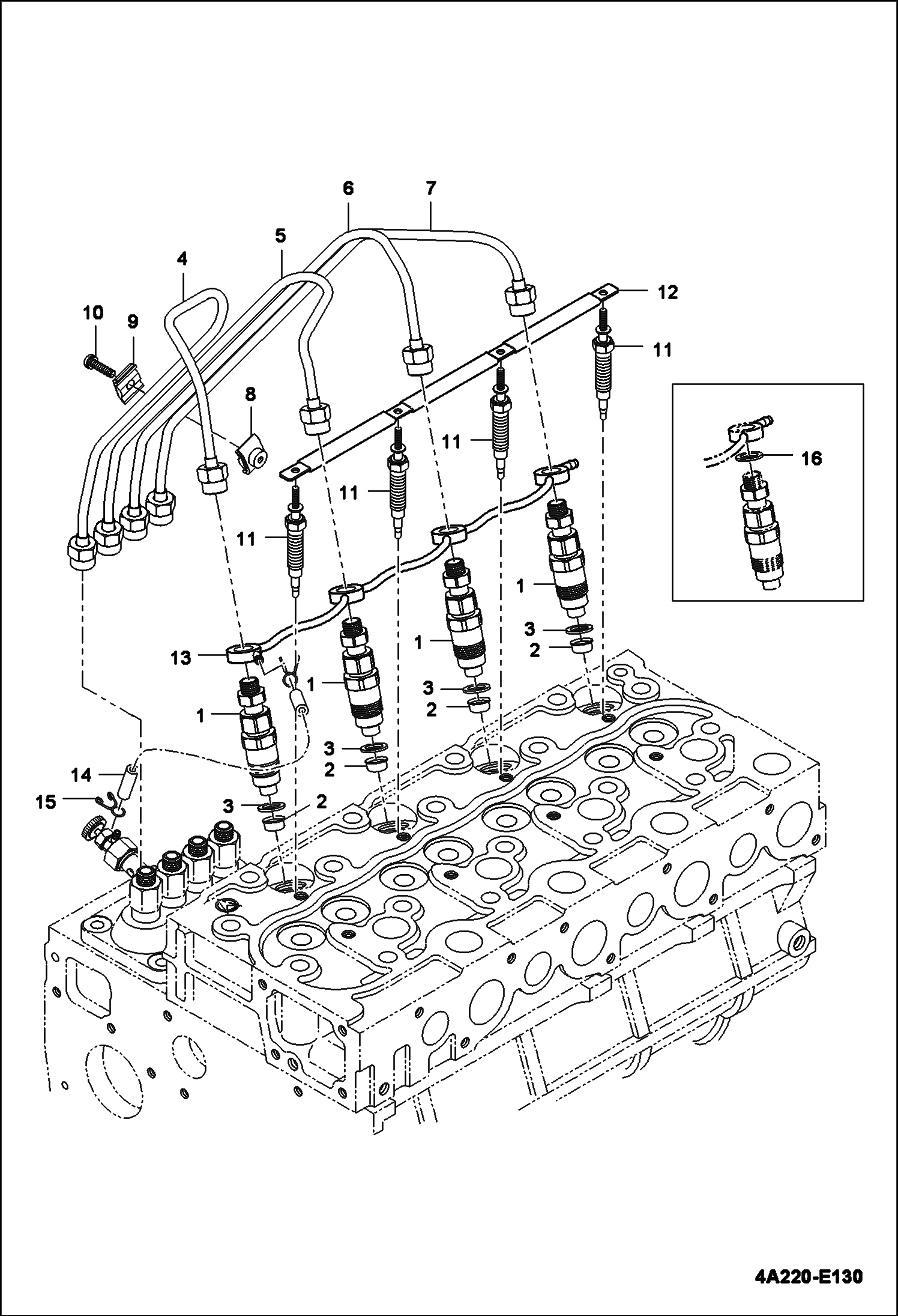 Схема ДЕРЖАТЕЛЬ ФОРСУНКИ В СБОРЕ