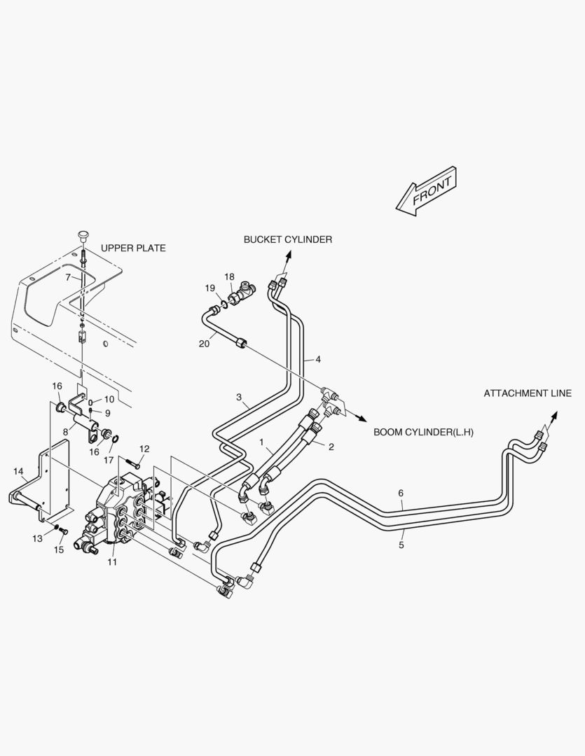 Спецтехника 6570 BOOM & BUCKET & ATTACH PIPING-JOYSTICK