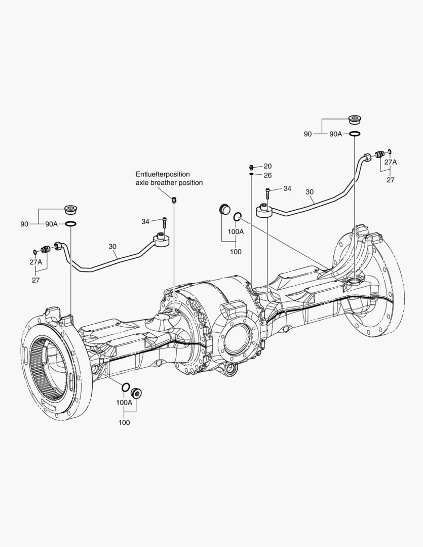ТРУБОПРОВОДНАЯ ОСЬ - ЗАДНЯЯ ОСЬ