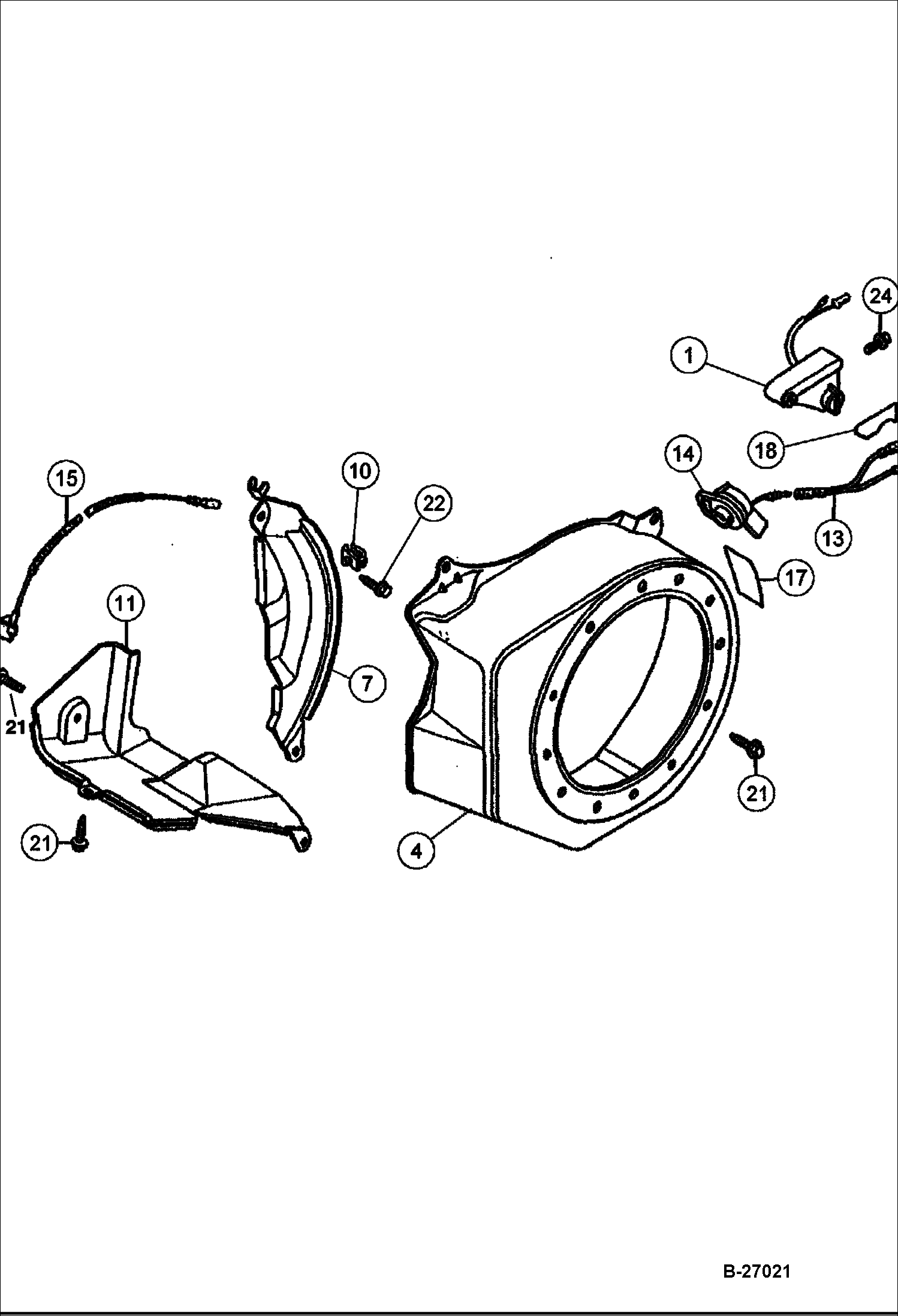 ДВИГАТЕЛЬ (КОЖУХ ВЕНТИЛЯТОРА) BC19, BC22