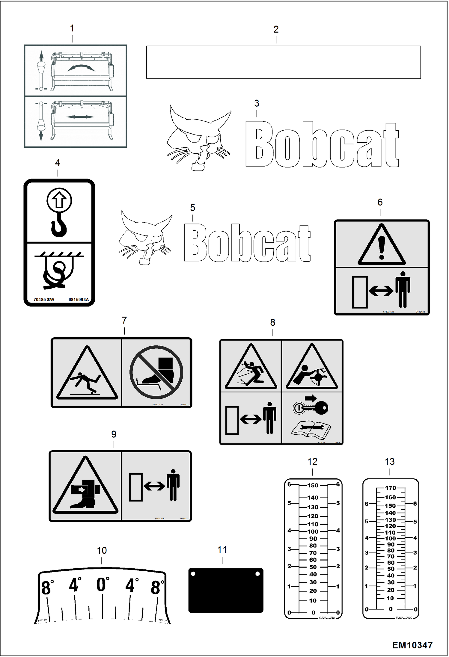 ПЛАНИРОВЩИК (ПРЕДУПРЕЖДАЮЩИЕ ТАБЛИЧКИ) (СЕРИЙНЫЙ НОМЕР AZTD00101 И ВЫШЕ, AZTG00101 И ВЫШЕ)