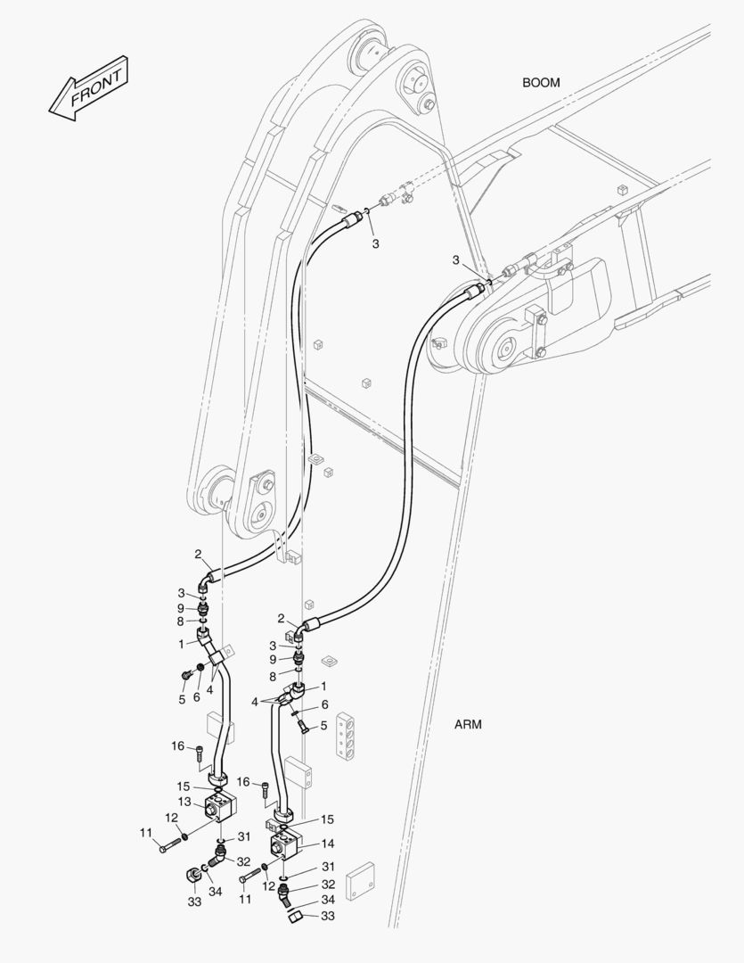 ГИДРОСИСТЕМА РУКОЯТИ-ВРАЩЕНИЕ(РУКОЯТЬ-3.1 м)