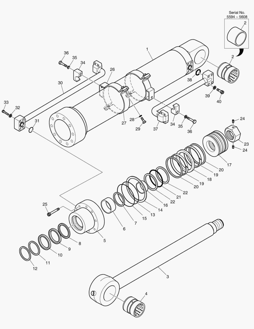 Спецтехника 4351 BUCKET CYLINDER - ARM 2.3m (ARTI. BOOM) [5594~]