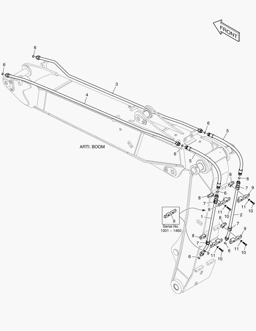 7030 ARTI BOOM PIPING - ONE & TWO WAY