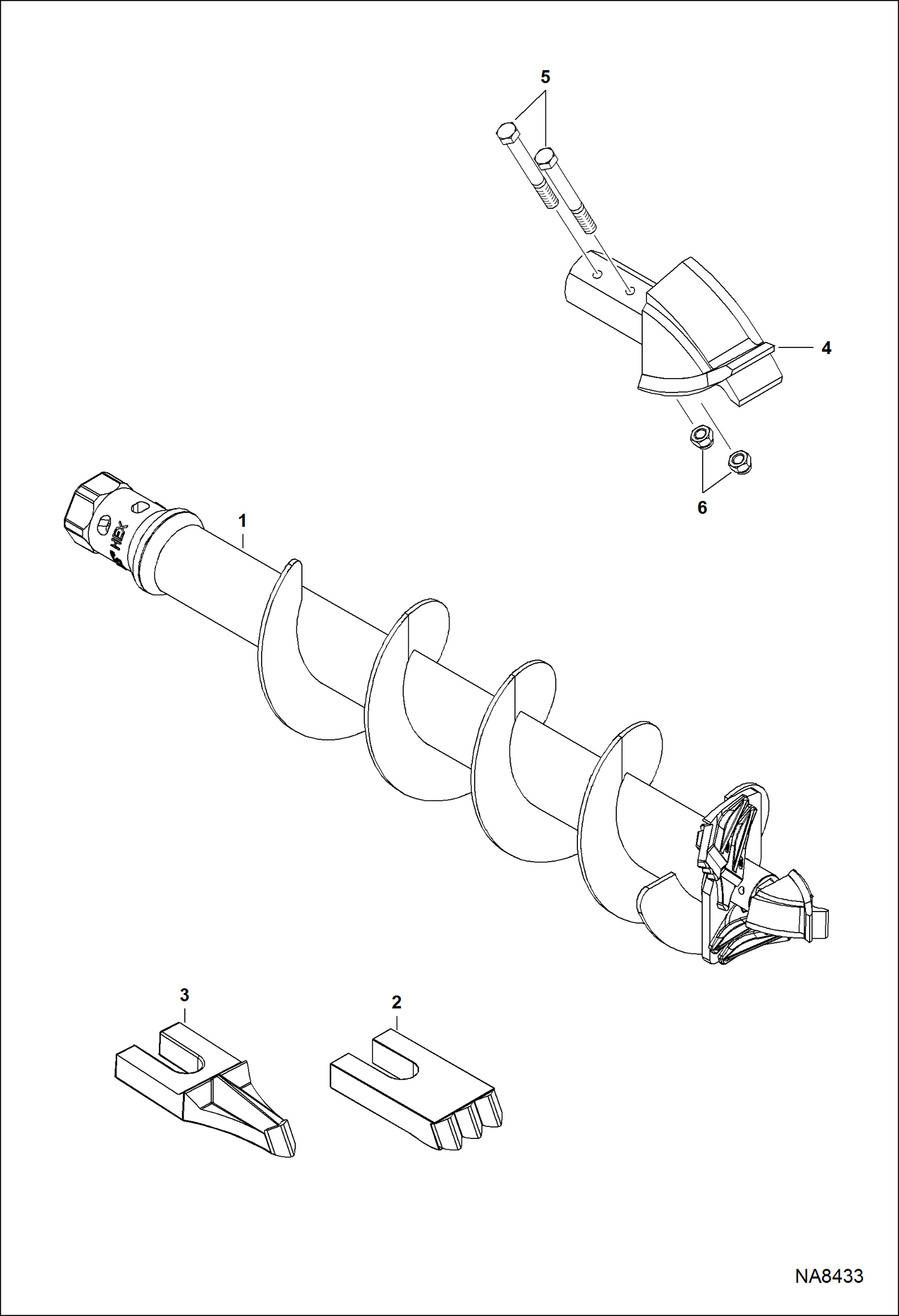 БУР ГИДРАВЛИЧЕСКИЙ (12-- ОСОБО ПРОЧНЫЕ РЕЖУЩИЕ ПЛАСТИНЫ ШНЕКОВОГО БУРА) (35PH AZLA) (50PH B2KY)