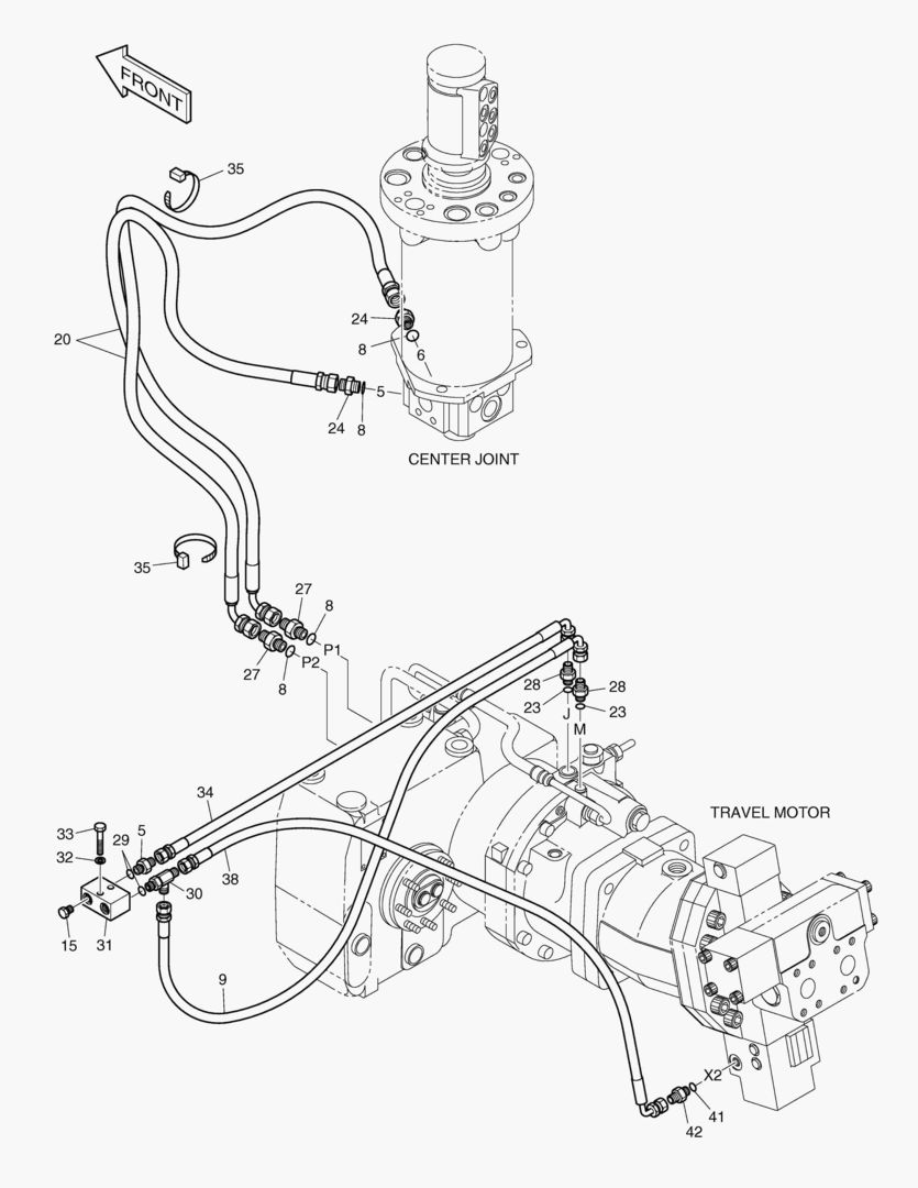 Спецтехника 2220 PROPELLING PIPING(2)-GEAR SHIFT&TEST PORT