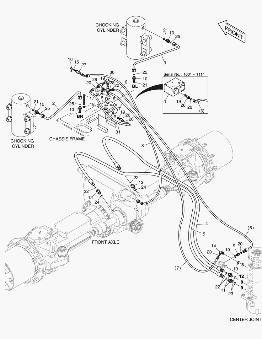 Спецтехника 2170 STEER & CHOCKING PIPING