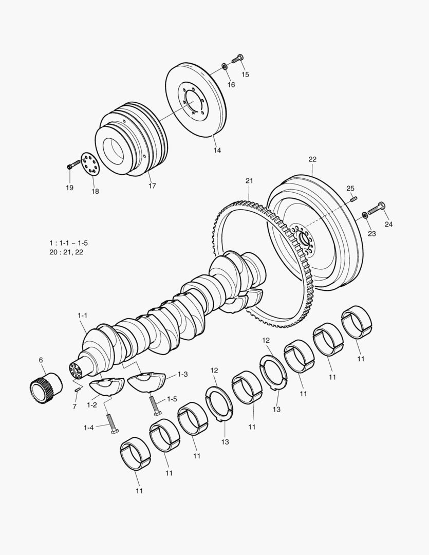 Схема 005 CRANK SHAFT ASSEMBLY