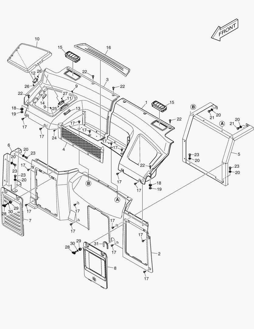 КРЫШКА В СБОРЕ - ЗАДНЯЯ