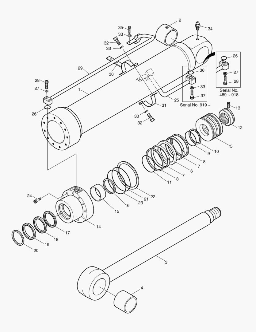ЦИЛИНДР СТРЕЛЫ(ПРАВОСТОРОННИЙ)-E.D