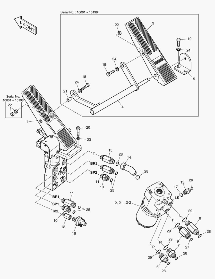 1220 BRAKE PEDAL VALVE & STEER UNIT