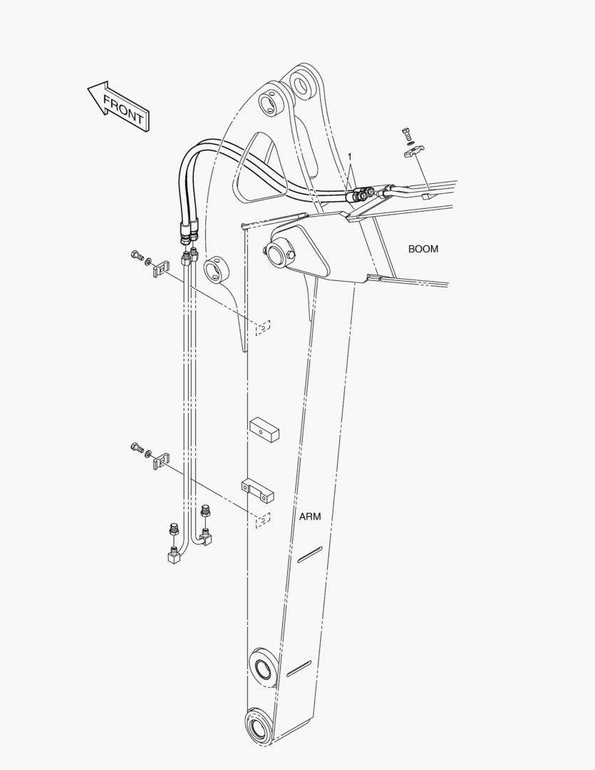 ПЕРЕДНИЙ ТРУБОПРОВОД - БЫСТРОУСТАНАВЛИВАЕМЫЙ ФИКСАТОР (РУКОЯТЬ 1.5 м)