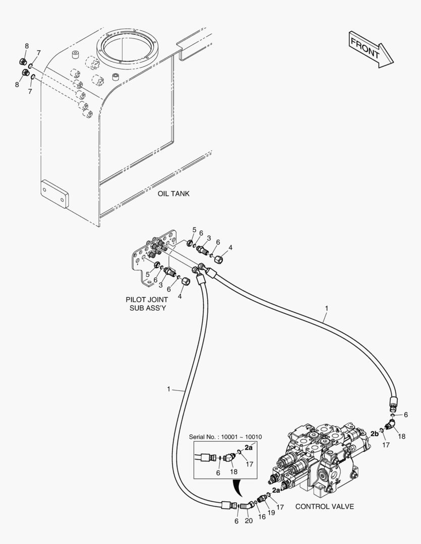 ТРУБОПРОВОД СЕРВОУПРАВЛЕНИЯ - 2 КАТУШКИ(3 РЫЧАГА)