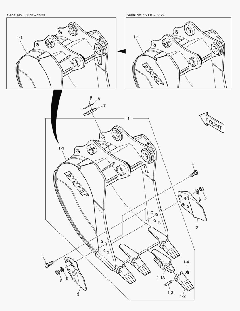 6880 BUCKET ASS`Y - 0.38гЋҐ (30`) - SIDE PIN [5001~6230]