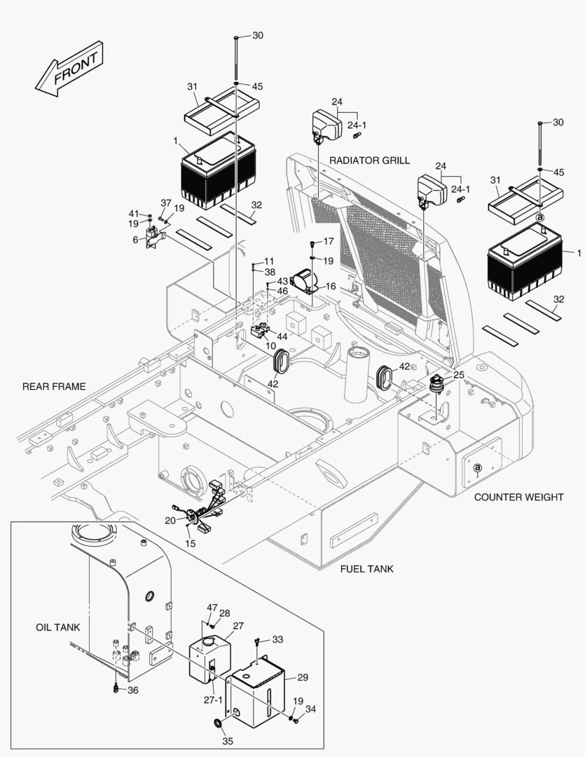 1590 ELECTRIC PARTS - BATTERY & REAR LAMP