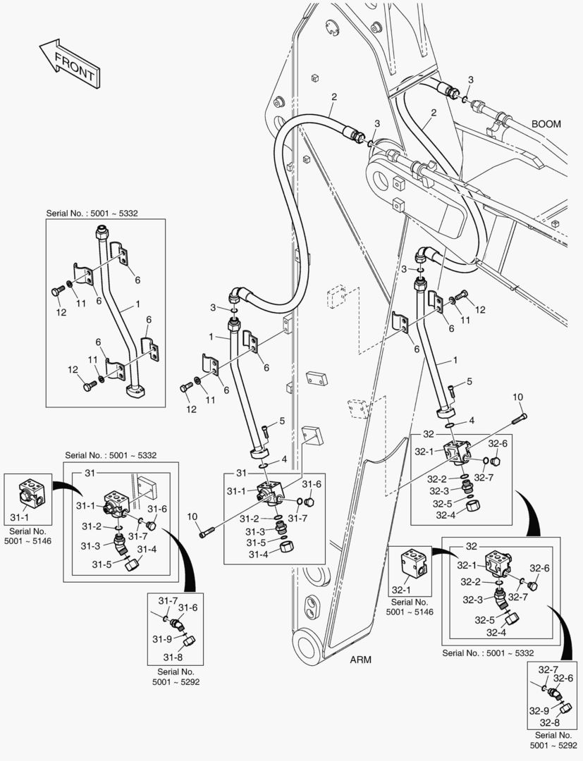 3170 ARM PIPING - ONE & TWO WAY(ARM 2.5m)