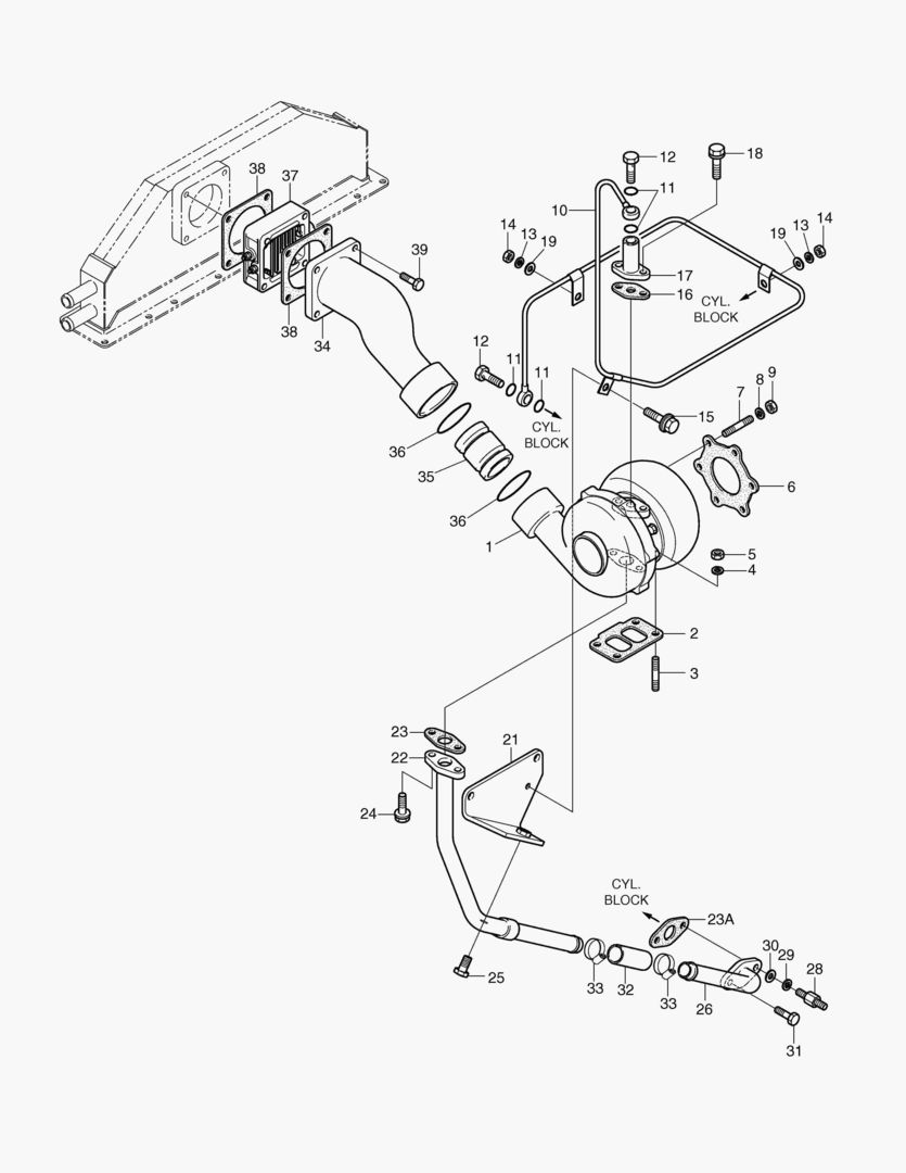031 TURBO CHARGER & OIL PIPE