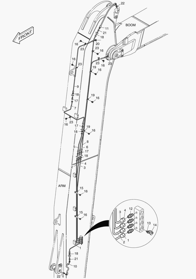 ТРУБОПРОВОД СМАЗОЧНОЙ СИСТЕМЫ - РУКОЯТЬ 6.2 м