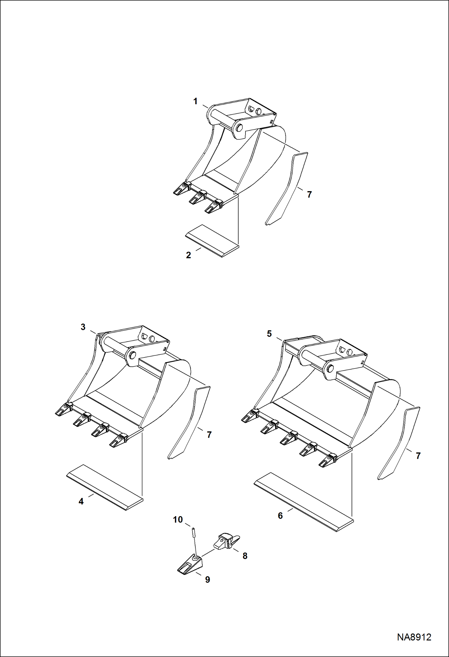 ЗЕМЛЕРОЙНЫЙ КОВШ MS03 (КЛАСС 2) (ПРИВАРЕННЫЙ ЗУБ)