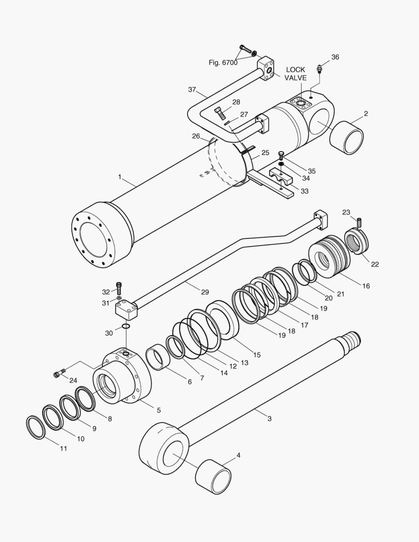 ЦИЛИНДР СТРЕЛЫ(ЛЕВОСТОРОННИЙ)-ГИДРОЗАМОК