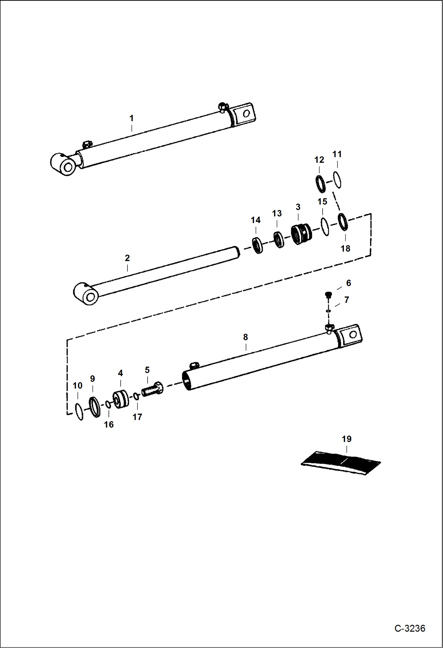 ЭКСКАВАТОР-ПОГРУЗЧИК (ЦИЛИНДР КОВША) (С ВНУТРЕННЕЙ РЕЗЬБОВОЙ ШПИЛЬКОЙ И БОЛТОМ) (607 7750)