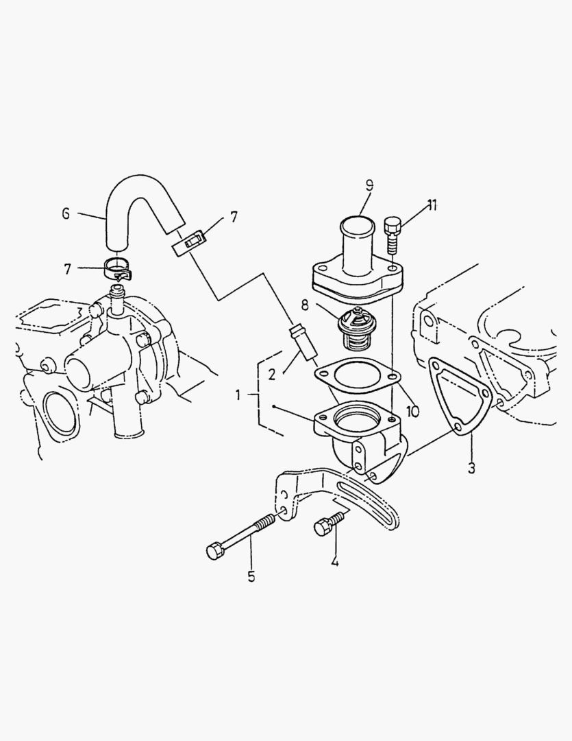 040 WATER FLANGE & THERMOSTAT