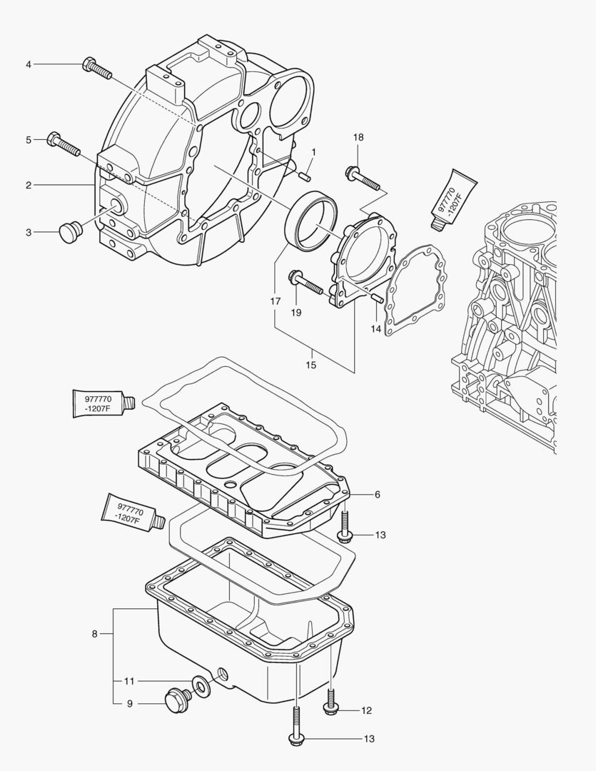 033 FLYWHEEL HOUSING & OIL PAN