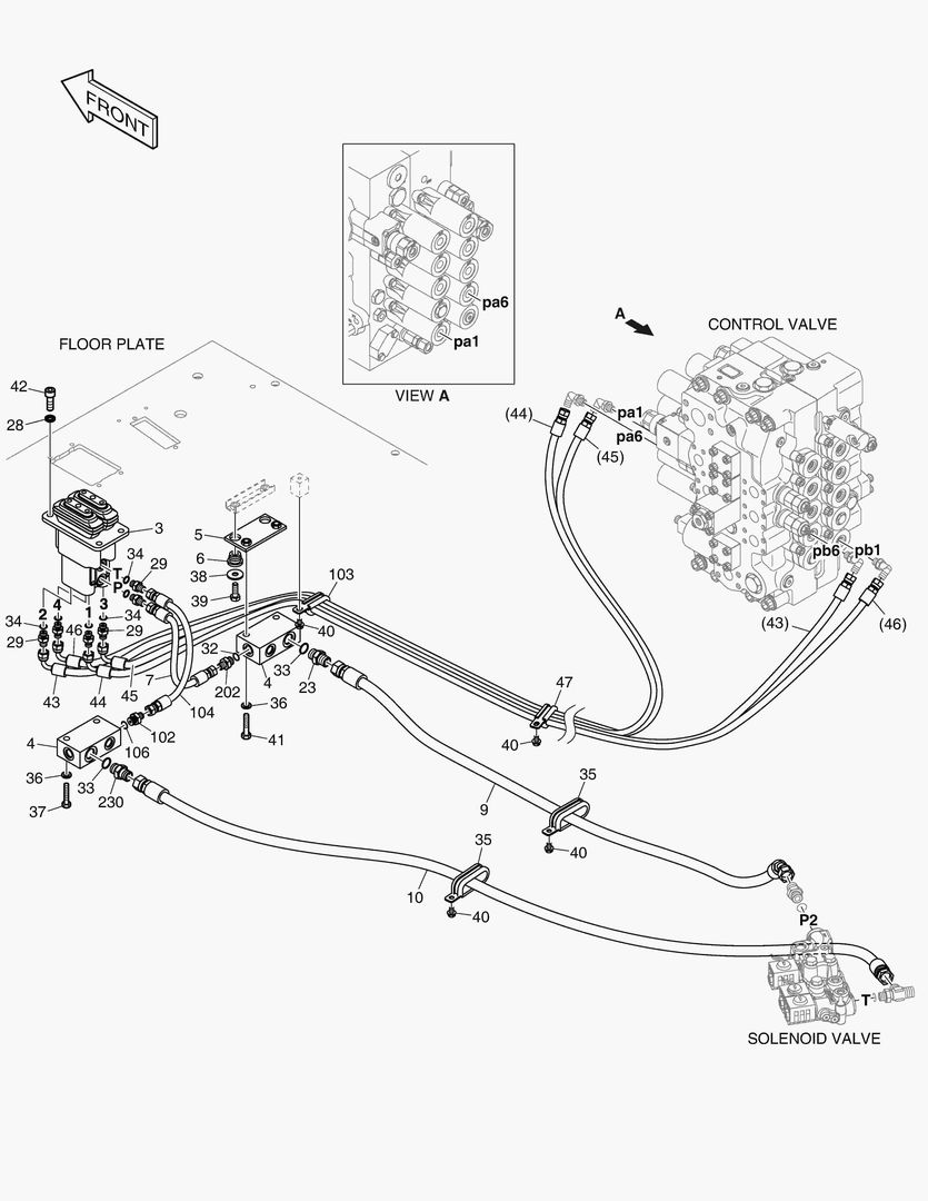 1380 PILOT PIPING(9) - PEDAL VALVE