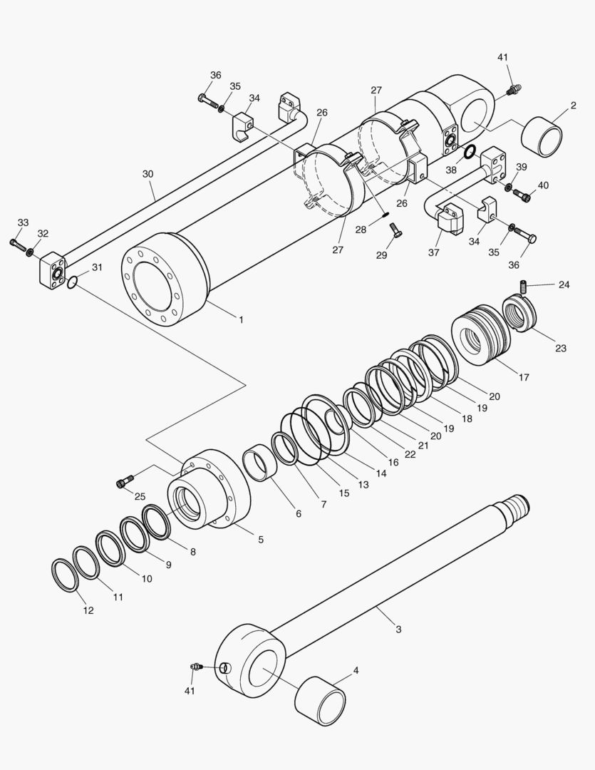 ЦИЛИНДР КОВША - РУКОЯТЬ 3.5 м