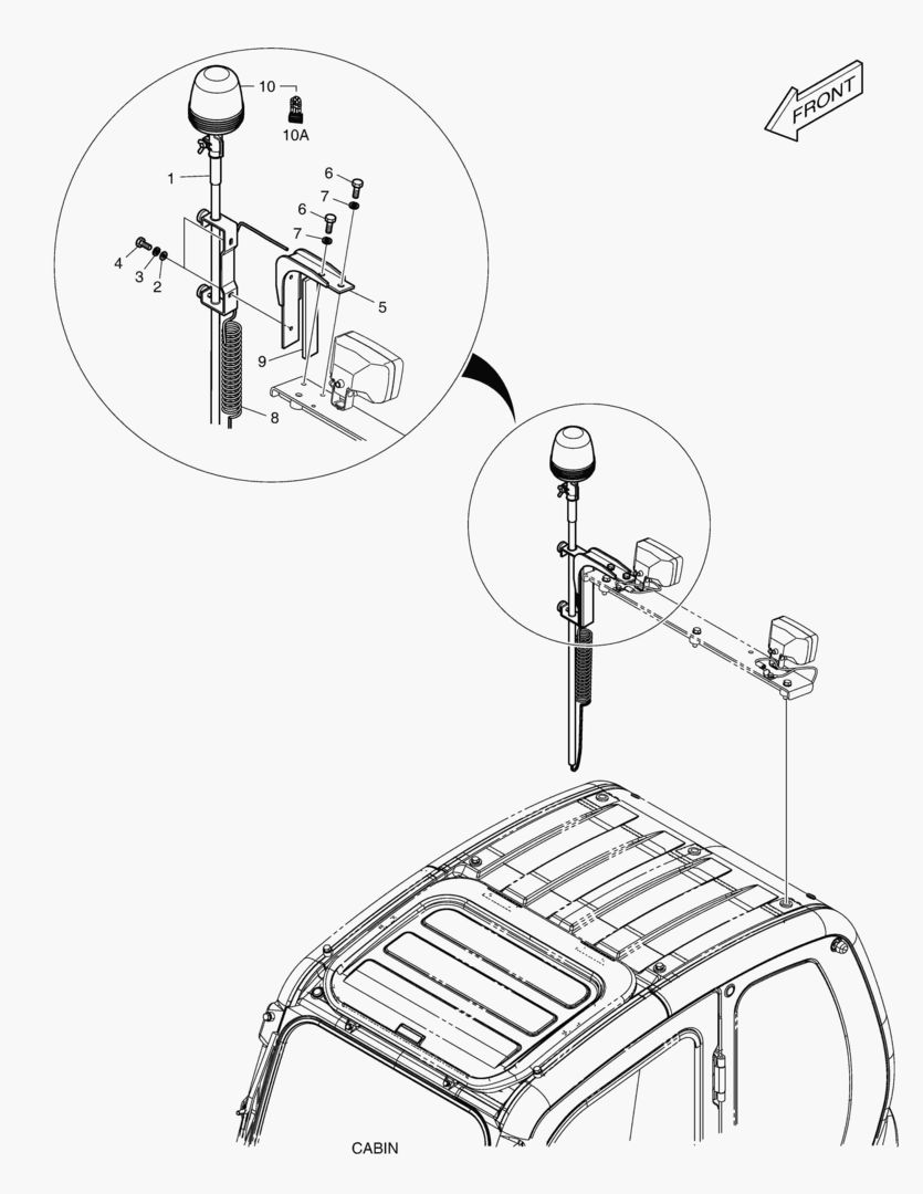 7310 ROTATING BEACON(TELESCOPIC) WITH LAMP [5001~5206]