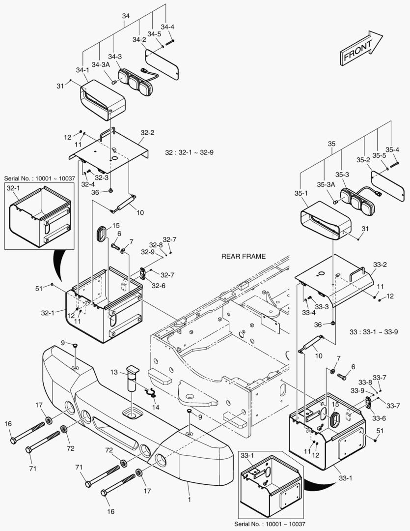1480 COUNTER WEIGHT & REAR LAMP